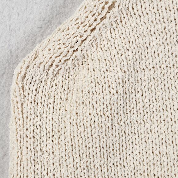 Unbranded Knit Sweater Vest Women S/M Cream Open-Knit Sleeveless Tank Top - Picture 6 of 10